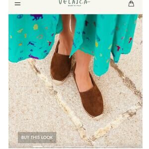 Velasca | Women's Inguriatt Suede Calf Leather Slip On Espadrilles Sz 39 Brown